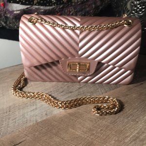 BLUSK PINK CROSSBODY BAG WITH CHAIN